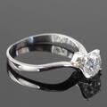 Solitaire ring i 14 kt. Rhodineret guld med brillant 0.95 ct.