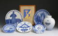 Samling Royal Copenhagen frimurerplatter, vase m.m. 7