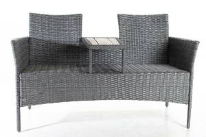 TRÄDGÅRDSSOFFA med bord, plastrotting, 2000-tal 