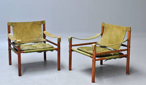 Arne Norell. Par safaristole i palisander, model Scirocco 2