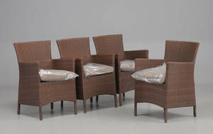 4 stole i polyrattan-flet, af nyere dato 4