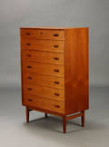 Høj kommode, teaktræ, dansk møbelproducent