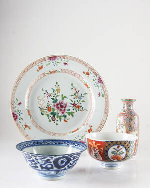 Kina  Japan föremål 17 - 1900-tal, fyra delar. 4