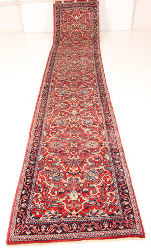 Persisk handknuten gallerimatta Sarough 440x80 cm