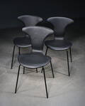 Arne Jacobsen, Munkegaardsstole, sort læder 3 