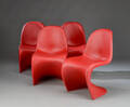 Verner Panton. Sæt på fire frisvinger stole Panton Chair 4 