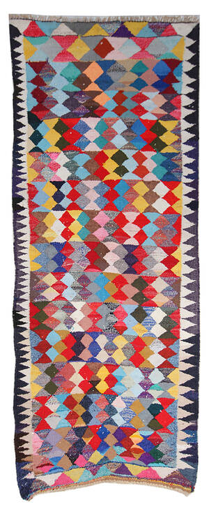 Persisk Kermanshah kelim, 256x100 cm.