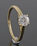 Solitaire ring in 18k set with brilliant cut diamond  0.75 ct