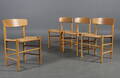 Børge Mogensen. Sæt på fire Folkestolen stole  shakerstole, bøg. 4 