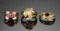 To brillantringe og en pink safir ring 3