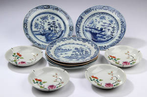 Ti diverse tallerkener af porcelæn, Kina 1800-tallet 10