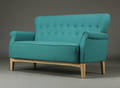 2-pers. sofa, blågrøn møbelstof
