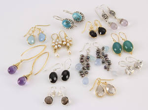 Parti ørehængere i sterlingsølv og forgyldt sterlingsølv 12