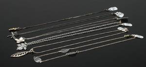 6 halskæder med vedhæng af sterling sølv 6