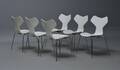 Arne Jacobsen. Sæt på seks Grand Prix stole, model 3130 6  