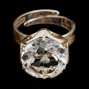 Ring, silver med kristall