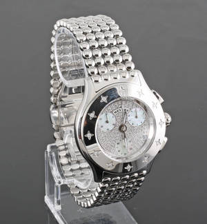 Meyers chronograph lady diamond wristwatch approx.0.75ct