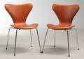 Sæt Arne Jacobsen, 7er stole, Cognacfarvet anilin læder 2