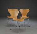 Arne Jacobsen. Sæt på tre Syver-stole, model 3107 3  Denne vare er sat til omsalg under nyt varenummer 4452862