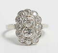 Art Deco ring med diamanter og brillanter