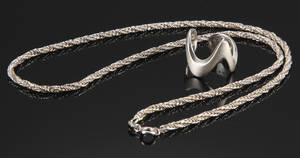 Georg Jensen ring i sterlingsølv, samt halscollie