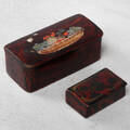 SNUSDOSOR, 2 st, samt MINITYRKNIV, 1800-tal