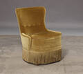Lænestol, grønt velour, 1950erne