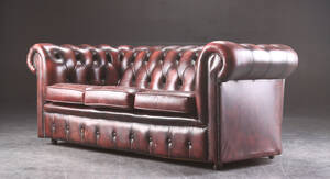 Chesterfield sofa af patineret læder Denne vare er sat til omsalg under nyt varenummer 4270177