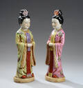 Par orientalske figurer af porcelæn, 19002000-tallet. 2