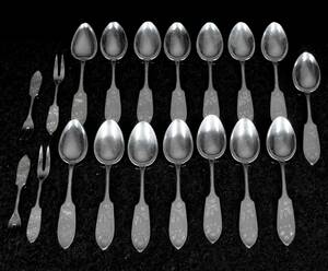 Samling Silverbestick Finnmyrten 1900-tal 19st