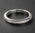 Memoire-Ring 14 kt Weißgold ca. 3 g mit Diamanten