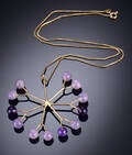 Vintage halskæde af guld med amatyst