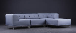 Nomad DOT modulsofa, lysegrå med mørkegrå knapper