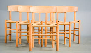 Børge Mogensen. 6 stole af eg m. flet, model J-39 6
