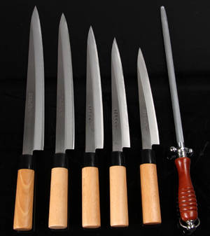 Håndsmedet japansk sushi-knivsæt