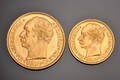 Danmark. 20 kroner guldmønt 1911 og 10 kroner guldmønt 1909