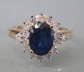 Safir- og diamantring