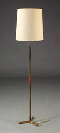 Jo Hammerborg. Gulvlampe af teak og messing
