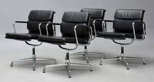 Charles Eames. Sæt på fire Soft Pad armstole, model EA-208 4