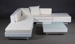 Havemøbelsæt. Model Bamboo Bay. Hjørne loungesæt med bord 5