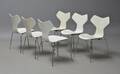 Arne Jacobsen. Sæt på seks Grand Prix stole, model 3130 6  