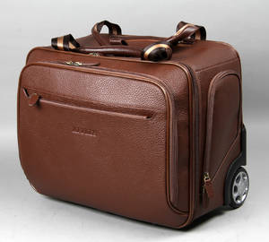 Apples. Rejsetaske i brunt læder.