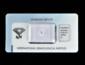Uindfatttet diamant, 0.20 ct