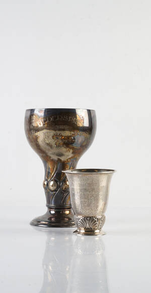 GAB, pokal i silver, 1914 samt mindre pokal Malmö 1916 2