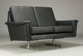 2-pers. sofa, sort skind