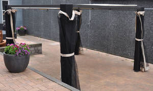 Stor havepavillionGazebo i aluminium og sort polyrattan