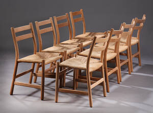 Hans J. Wegner. Otte stole i eg, model CH-478 