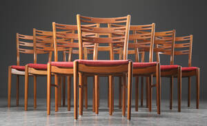 Ti stole, teak og bøg, dansk møbelproducent 10  