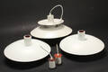Poul Henningsen. Tre pendler af metal, model PH5 og PH 4 3
