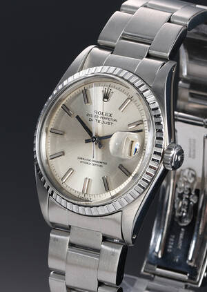 Rolex Datejust. Herreur i stål med sølvfarvet skive, ca. 1965 Denne vare er sat til omsalg under nyt varenummer 4871291